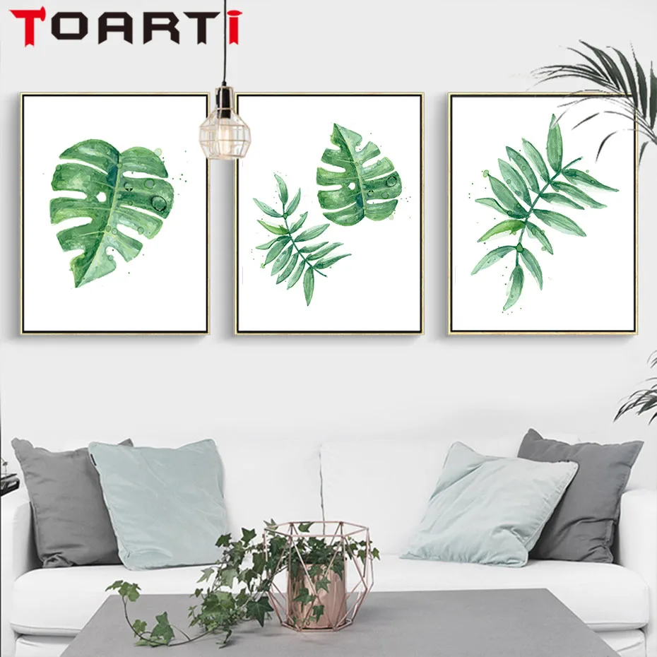 Nordic Green Plant Tropical Leaves Painting Canvas Wall Prints Wall Art Prints Pictures For Living Room 1 Nordic Green Plant Tropical Leaves Painting Canvas Wall Prints Wall Art Prints Pictures For Living Room 3