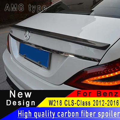 AMG type Для Mercedes-Benz W218 cls-класс четырехдверный холодильник 2012- CLS300 CLS350 CLS500 CLS550 CLS63 спойлер из углеродного волокна спойлер заднего крыла - Цвет: AMG type
