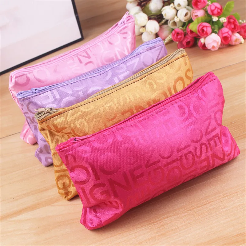 

1pc Letter Pattern Cosmetic Bag Portable Multi-function Zipper Travel Organizer Holder Makeup tool Bags drop shipping