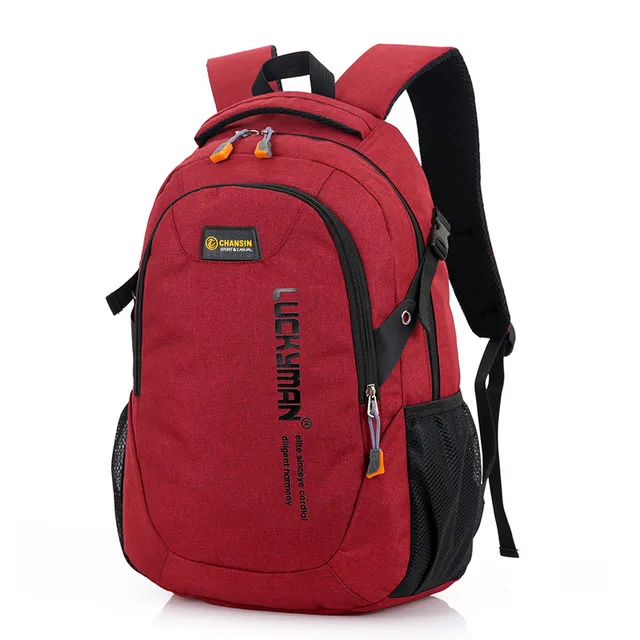 New Fashion Men's Backpack Bag Male Polyester Laptop Backpack Computer Bags high school student college students bag male Red