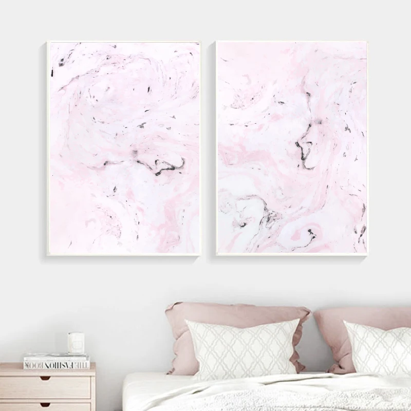Hand Drawn Watercolor Marble Textures Poster Home Decoration