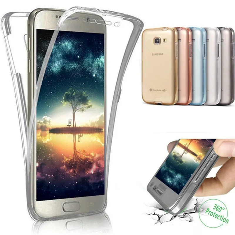 Для Samsung Galaxy A3 A5 A7 A8 A9 2018 чехол 360 полная защита Мягкий из термопластика для