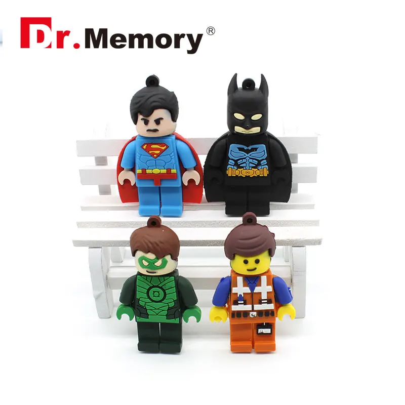 Дешевый Dr. памяти Бэтмен USB Flash Drive 32 ГБ, 64 ГБ и 128 Гб ручка диск Silicon Супермен флешки 8 gb 16 GB флэш накопитель 4 GB USB флэш памяти