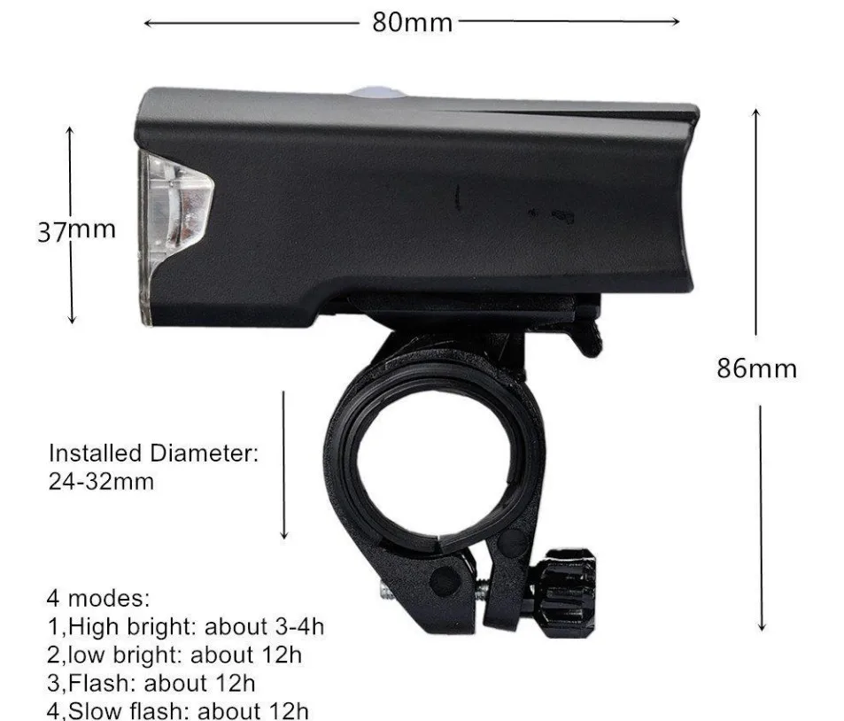 Excellent Hot sale USB Rechargeable LED Bicycle Headlight Anti-glare Flashlight Torch Handlebar Bike Light Battte Cycling Accessories 1