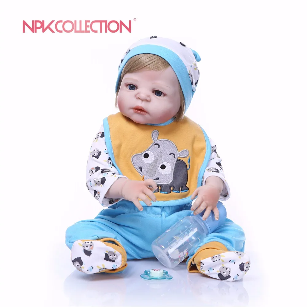 

NPKCOLLECTION New design little rhino Doll Full Silicone Body Lifelike Bebes Reborn Prince Doll Handmade Baby Toy Xmas Gifts
