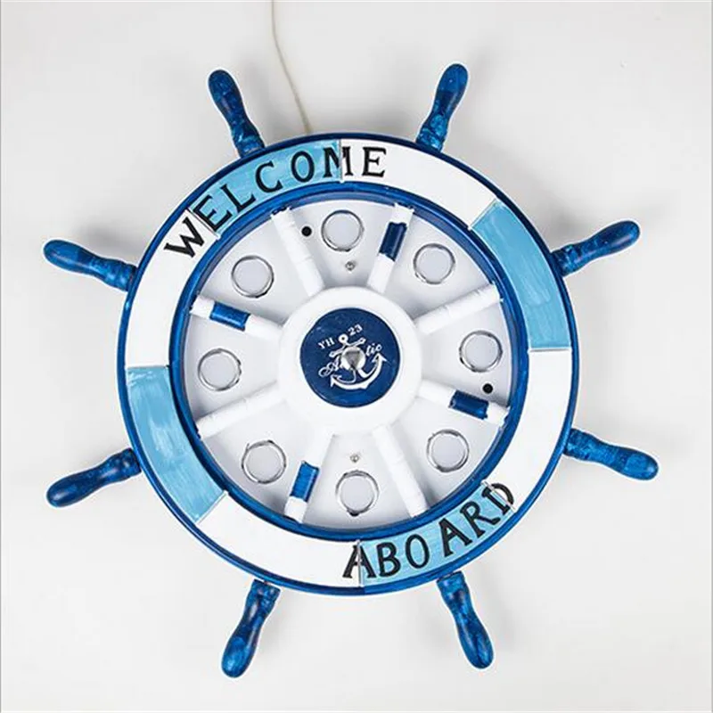 

Mediterranean Sea Lovely Creative Wood Rudder Led Ceiling Light for Children's Room Bedroom Dia 45/65cm 1467