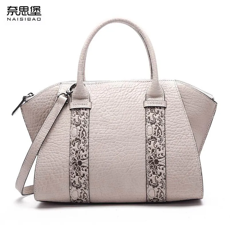 Сумка NAISIBAO Женская из натуральной кожи с тиснением 2019|bag high quality|genuine leather bagfashion women