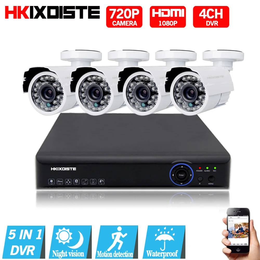 

4CH DVR 1080P HDMI CCTV System Video Recorder 4PCS 2000TVL Home Security Waterproof Night Vision Camera Surveillance Kits White