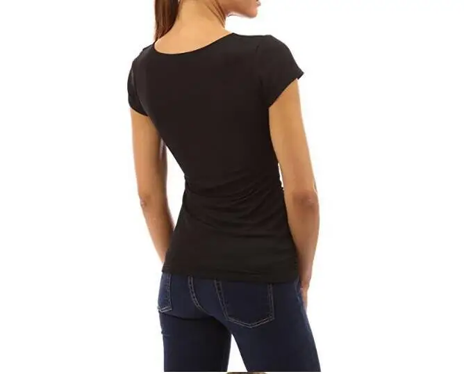 Женская летняя футболка, сексуальные топы с коротким рукавом и крестиком спереди, топы черного, розового, красного, конфетного цвета, футболки размера плюс 3XL