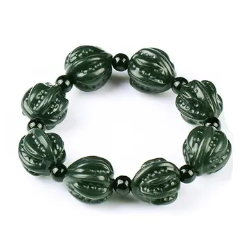 

Koraba Fine Jewelry 100% Pure Natural Jade Hand Carved Walnut Bracelet Bracelet Genuine Counter Free Shipping