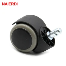 NAIERDI Gray 50KG Universal Mute Wheel 2″ Replacement Office Chair Swivel Caster Rubber Rolling Roller Wheels Furniture Hardware