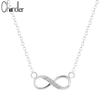 

Chandler Number 8 Endless CZ Pendant Necklace For Women Forever Eternal Friendship Infinity Plated Fashion Jewelry