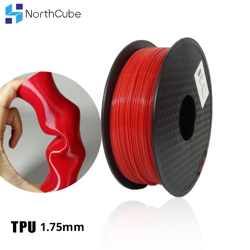 

3D Printing Filament TPU Flexible Filament TPU filament Plastic for3D Printer 1.75mm Printing Materials Gray Black Red Color