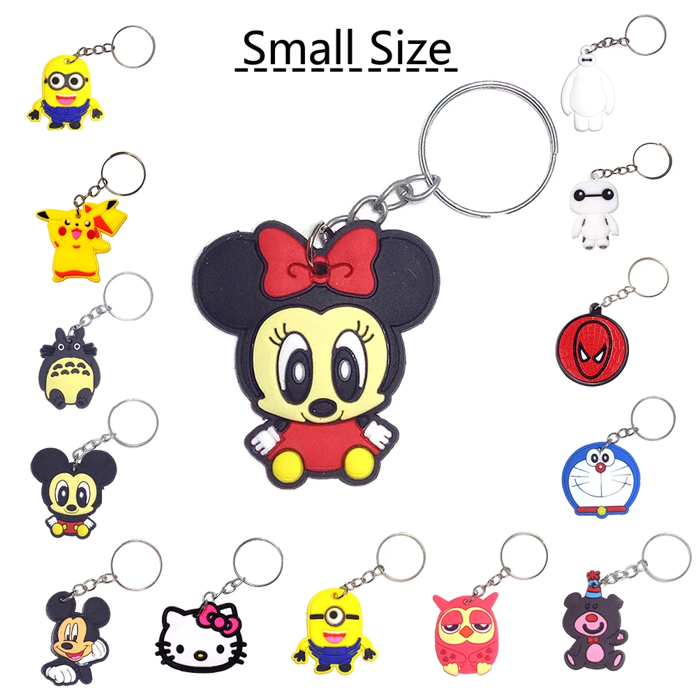 

suti Anime Cartoon PVC Keychain cute bunny captain Marvel owl KT Key Cover For Women key chain keyring bag phone straps chain