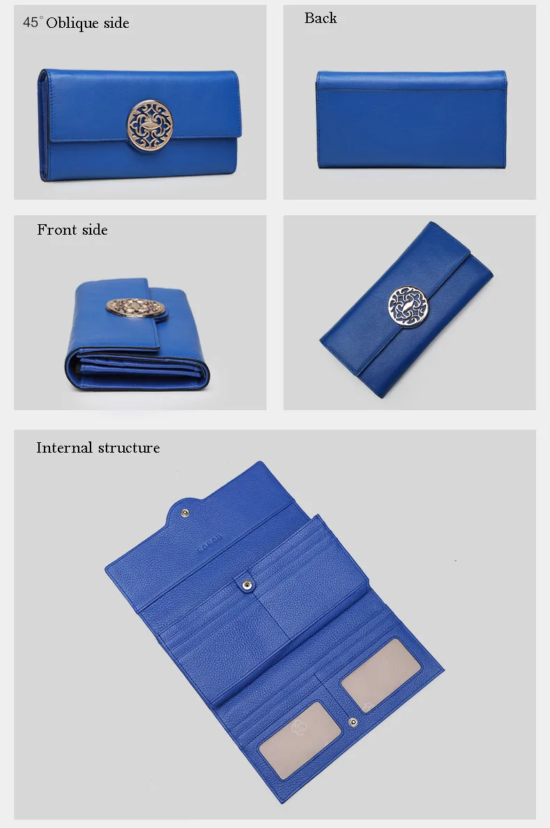 100% Genuine Cowhide Leather Women Wallets Short Coin Purse Clutch Wrist Bag Girl Coin Pocket Fashion Brand Multi-function Purse  H10290908_03