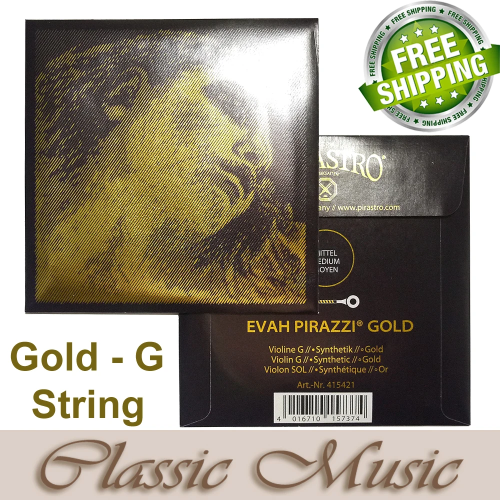 Free shipping ,Evah Pirazzi Gold Violin String , Gold G string , made in Germanyviolin strings