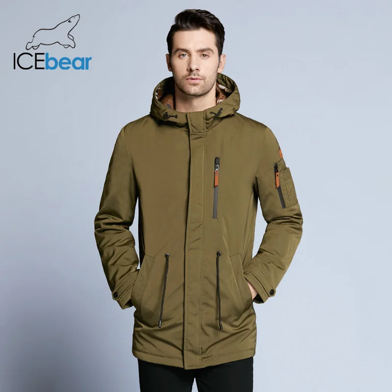 ICEbear 2019 Trench Coat For Men Adjustable Waist 