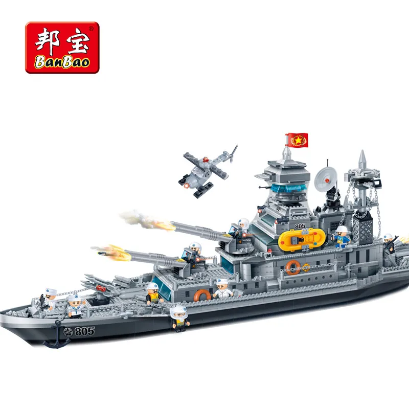 BanBao Cruiser Carrier Military Army Building Blocks Compatible With Legoe Educational Bricks Boy Kids Children Toy Model 8241