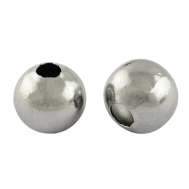 

1000Pcs Round 304 Stainless Steel Beads Metal Beads For Jewelry Making Stainless Steel Color, 3x3mm, Hole: 1mm