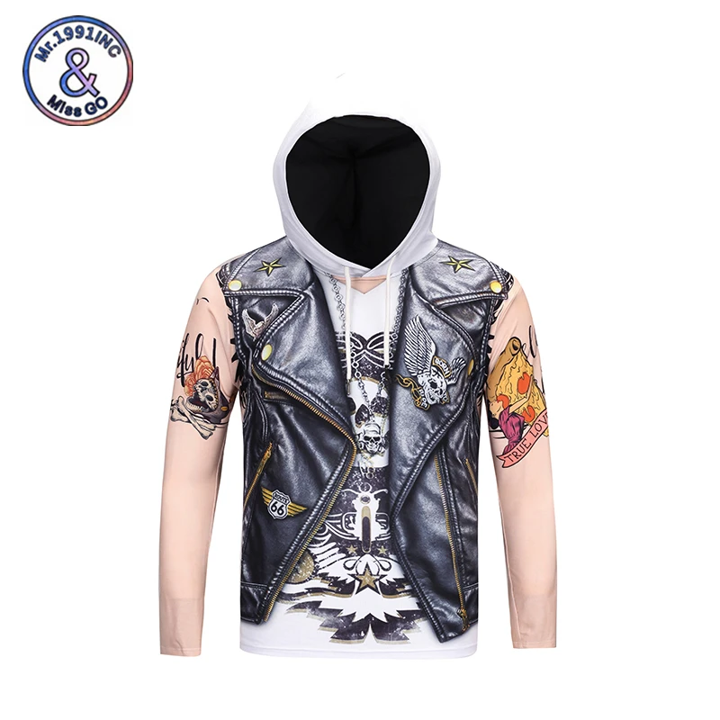 

Mr.1991INC Fake 2 Piece Long Sleeve T shirt Men Women 3D Print Tattoo Hoodies Tee Shirt Fashion Hip Hop Tops Autumn Tshirt