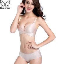 Queenral бесшовные Для женщин белье комплект сексуальный пуш-ап бюстгальтер и трусики наборы нижнее белье бюстгальтер женщина Intimates Бюстгальтер трусы нижнее белье сексуальное белье сексуальное белье бюстгалтер