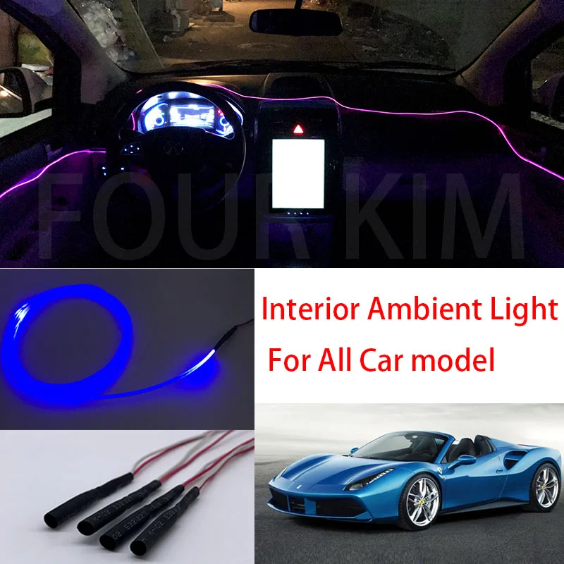 For All Car 4M LED smart remote colorful car interior decorative