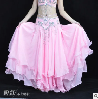 Трехярусная юбка трехярусная шифоновая юбка для танца живота Высокая юбка для танца живота 12 метров большая юбка без пояса - Цвет: as picture