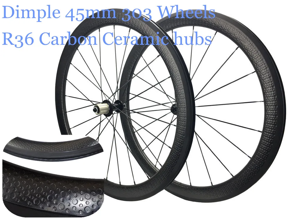 100% duty free lightweight carbon wheels ruedas carretera rodas carbono 700c clincher Dimple wheels 700C 45mm Z 303 Lunar surfac