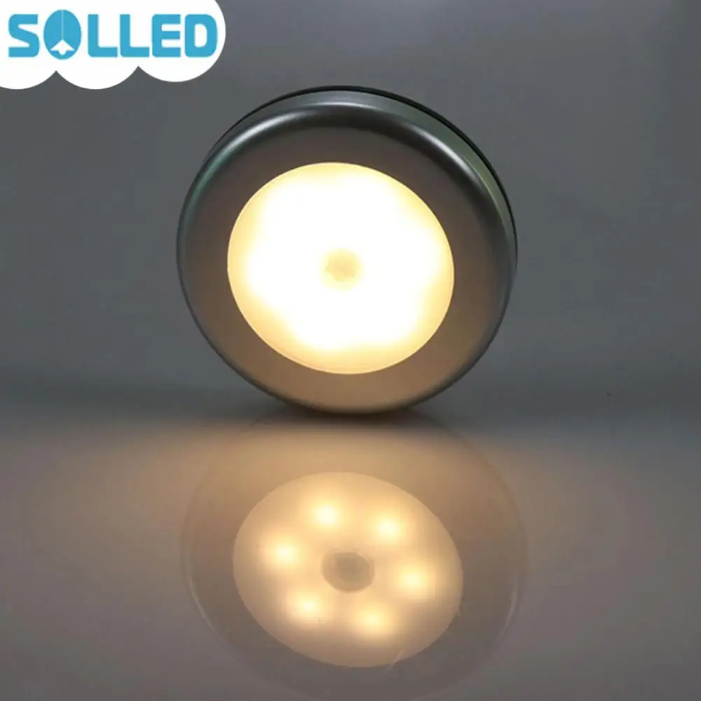 

SOLLED 6LED Motion Sensor Night Light Magnetic Wireless Detector Light Wall Lamp Auto On/Off Closet Hallway Wardrobe Lights