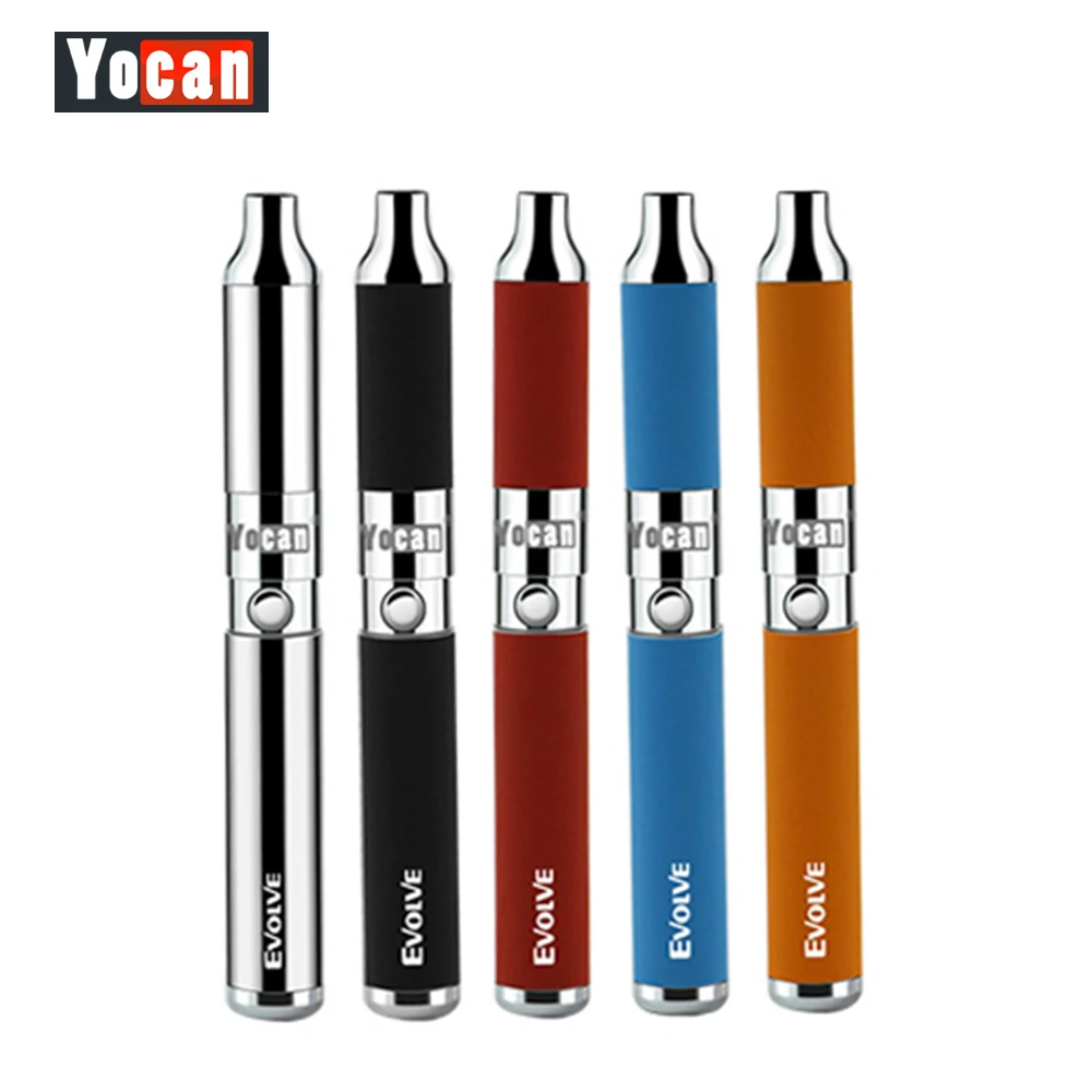 Original Yocan Evolve Starter Kit 650mah Unique Pen with quartz dual coil Evolve Wax vaporizer Pen kit electronic cigarette vape