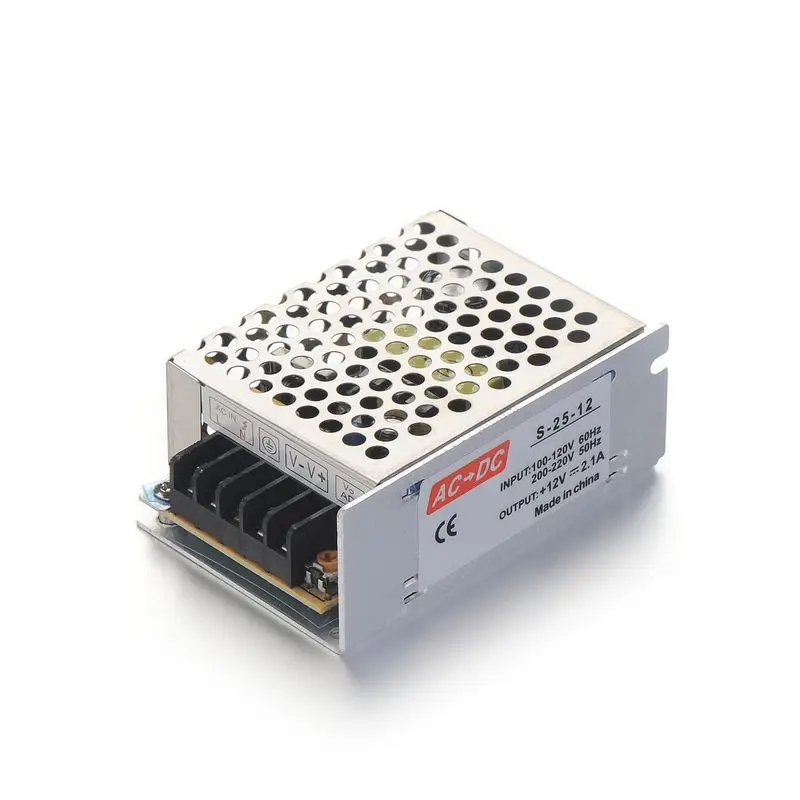 

DC 12V 2.1A 25W Switching Power Supply Source 12 Volt Transformer AC DC SMPS For 5050 LED Strip Light Amplifier Controller
