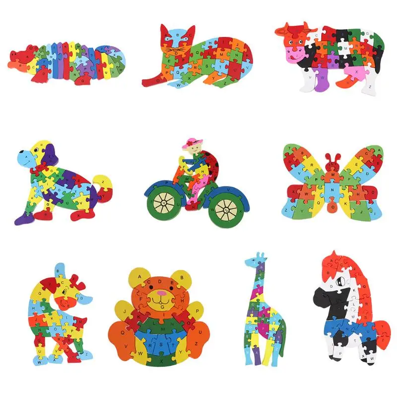 

Kids English Letters Learning Jigsaw Puzzle Toy Child Wooden Jigsaw Puzzle Toys Arabic Numerals Building Puzzles Educational Toy