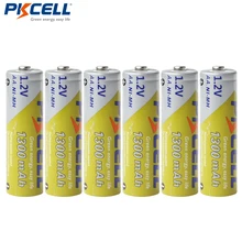 6pcs PKCELL AA NiMH Batteria Ricaricabile 1300mAh 1.2V Ni Mh 2A Accumulatore Batteria Batterie Per Torce Elettriche