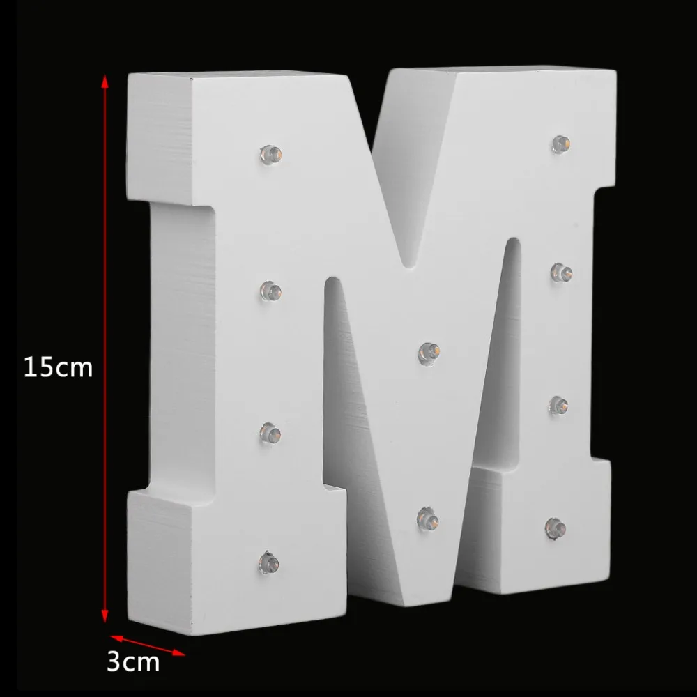 

2pcs Wooden Alphabet LED Night Light Festival Lights Party Bedroom Lamp Wall Hanging Photography Ornaments Home Decoration