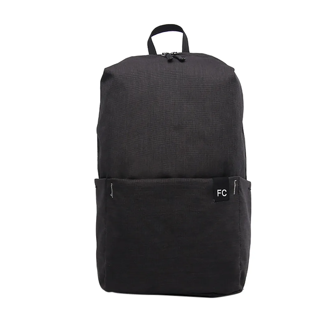 Цветной рюкзак 7 цветов для школы подростков, сумка для девочек, Одноцветный Большой Вместительный студенческий рюкзак, сумка для путешествий - Цвет: Черный