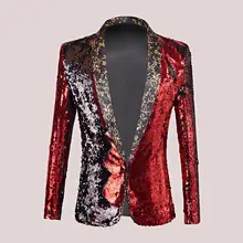 Красный тонкий костюм с блестками Повседневная мужская одежда бальное концертное шоу куртка блестящее Мужское пальто свадебный костюм