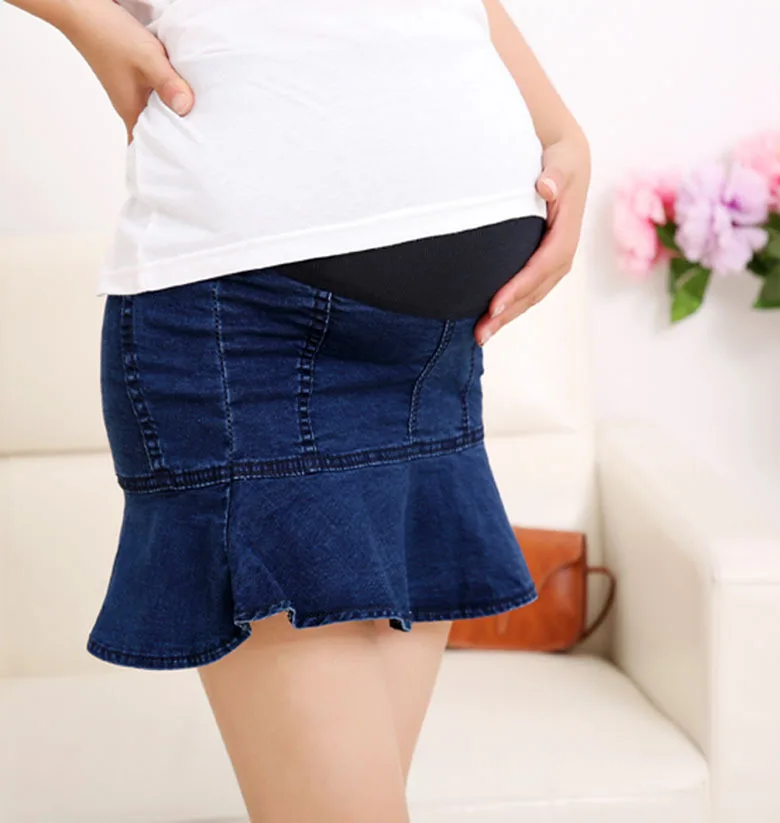 Летнее платье для беременных пакет бедра, джинсовая юбка для беременных женщин Материнство короткая юбка живота для беременных женщин YL669