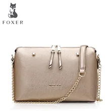 Cadenas de Cuero de Las Mujeres FOXER Marca Crossbody Bolsos Moda Mujer Bolsos de Cuero de Las Mujeres Señoras Del bolso de Hombro Crossbody bolsa