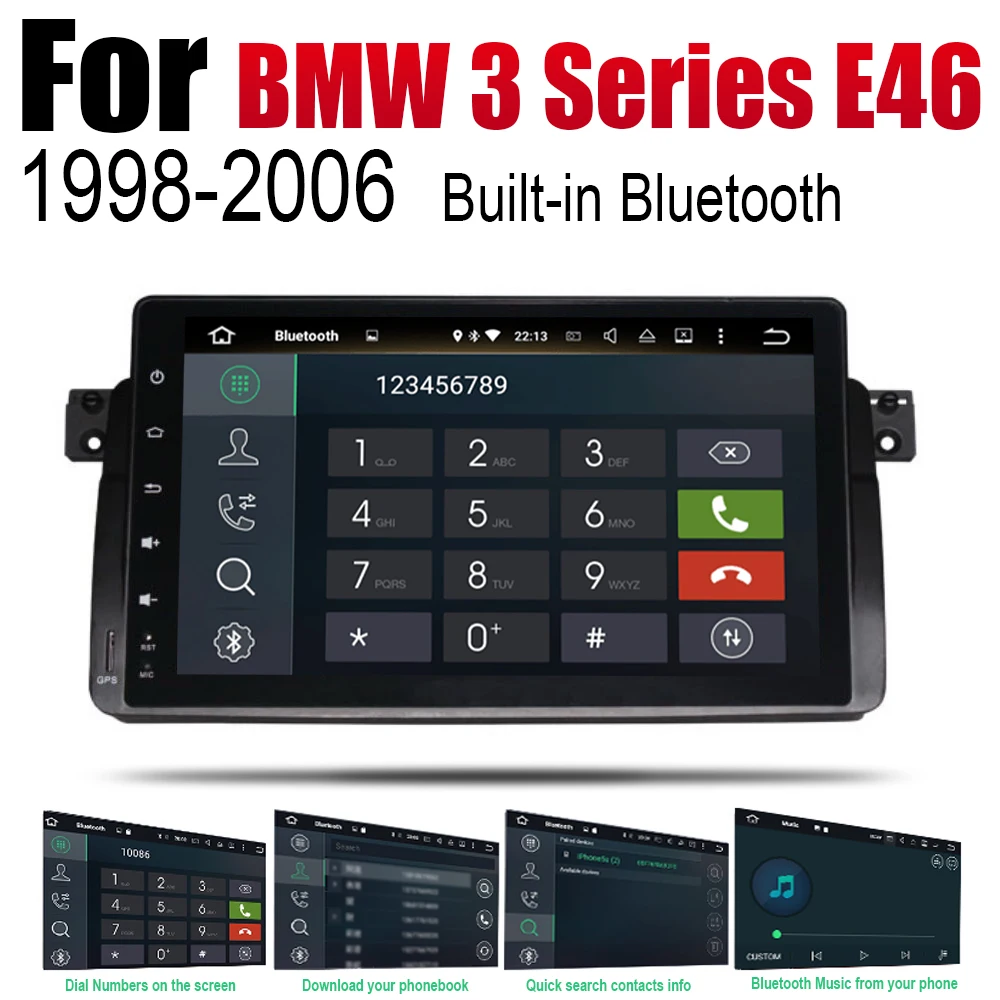 Sale Android 2 Din Auto Radio DVD For BMW 3 Series E46 1998~2006 Car Multimedia Player GPS Navigation System Radio Stereo 5