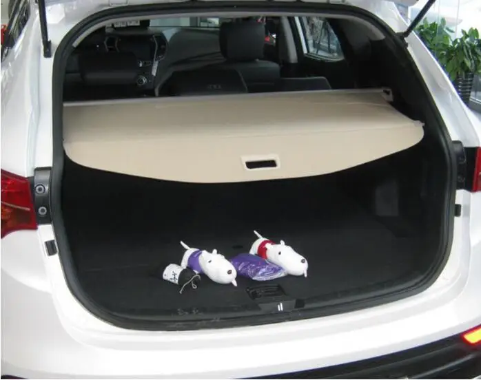 

High Qualit Car Rear Trunk Cargo Cover Security Shield Screen shade Fits For Hyundai ix45 2014-2017 (black beige) BY EMS