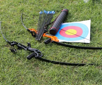 

Huntingdoor Archery 40lbs Takedown Straight Hunting Bow Black Color 28" Draw Length Outdoor Sports Shooting Arrow Rest Sight