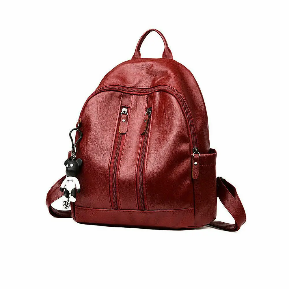 Модный женский рюкзак из искусственной кожи, дорожная сумка через плечо, женский рюкзак - Цвет: D
