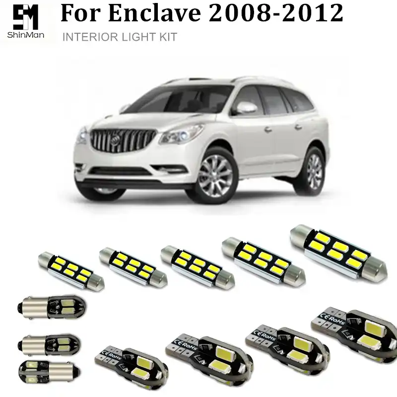 Shinman 12pcs Led Interior Light Kit Package For Buick Enclave Accessories 2008 2009 2010 2011 2012 2013 Error Free Led