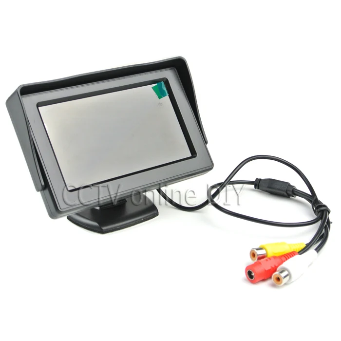 ANSHILONG 2in1 TFT LCD 2 Video Input 4.3 Inch Car Parking Monitor With Rear View Camera Glass Lens + 6M RCA Video Cable