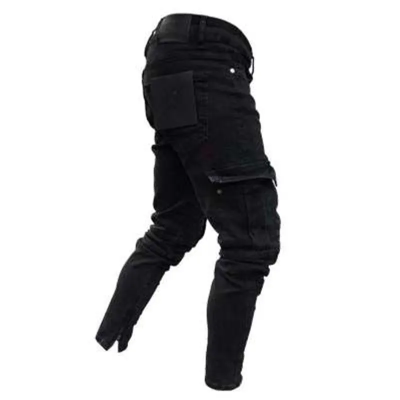 Мужские джинсы, черные, тонкие, в полоску, хип-хоп, обтягивающие, узкие, брюки-карандаш для мужчин, уличные, Лоскутные, стрейчевые, мужские брюки