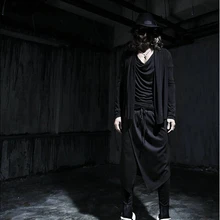 Индивидуальные новые мужские брюки для ночного клуба готические Модные Стильные корейские повседневные штаны тонкие брюки личность вне игры tide