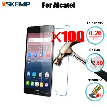 

100Pcs Premium 9H 0.26MM Screen Protector For Alcatel One Touch Idol 3 4.7" 5.5" C5 C7 C9 Pixi 3 Transparent Tempered Glass Film