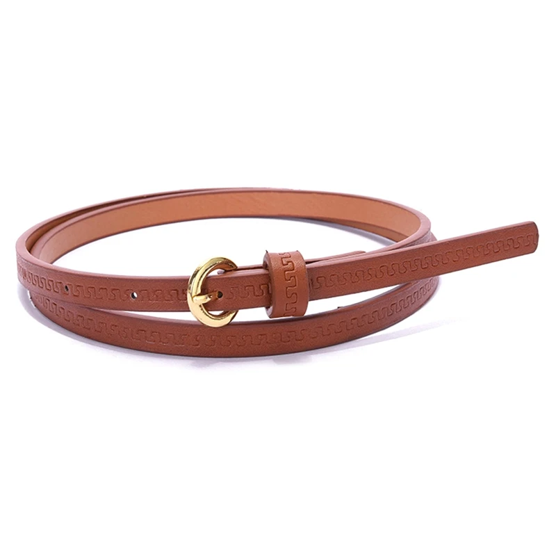 2018 Popular Candy Color Metal Buckle Thin Casual Belt For Women Leather Belt Female Straps ...