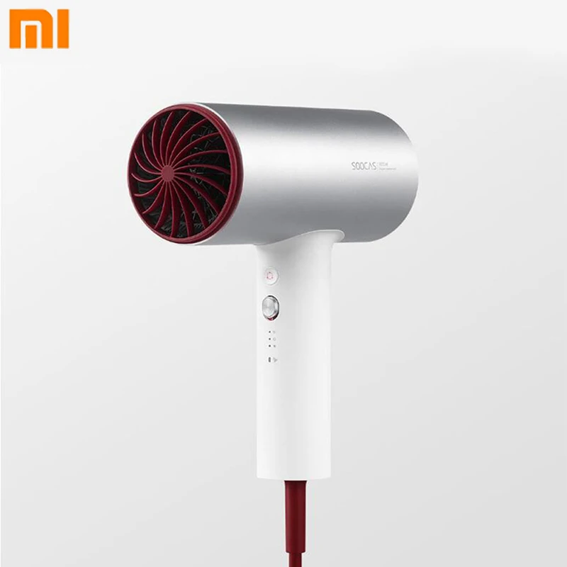 Xiaomi Youpin Soocas H3s фен алюминиевый 1800 Вт анион быстросохнущие инструменты для волос горячий и холодный уход за волосами можно отрегулировать - Цвет: Белый