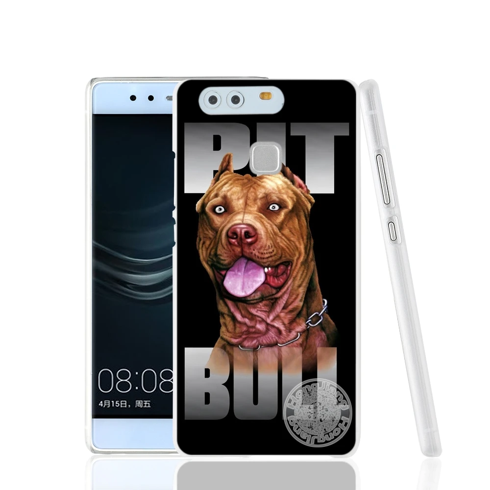 cute phone cases huawei HAMEINUO Chó Pitbull Bao Da Ốp Lưng Điện Thoại Huawei Ascend P7 P8 P9 P10 Lite Plus G8 G7 Danh Dự 5C 2017 mate 8 huawei waterproof phone case Cases For Huawei